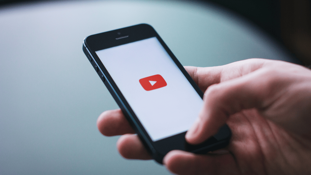 phone with youtube symbol